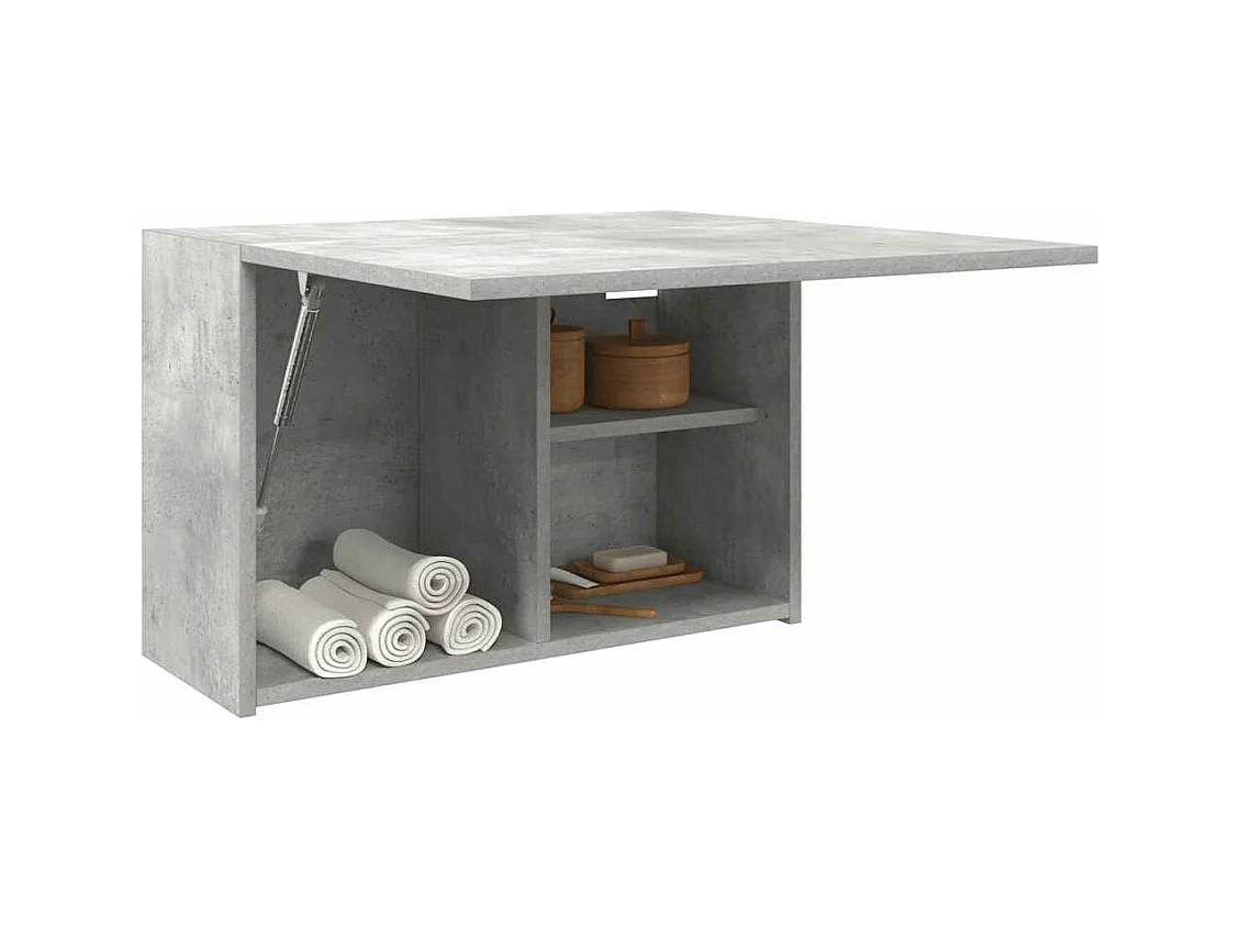 Armoire murale de bain gris béton 60x25x40 cm bois d'ingénierie