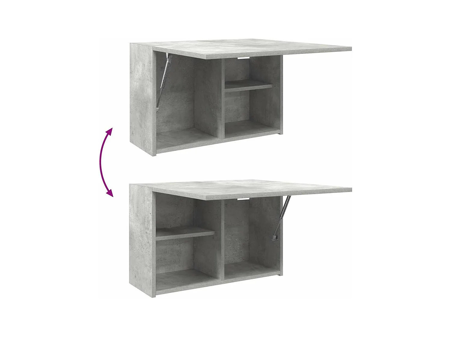 Armoire murale de bain gris béton 60x25x40 cm bois d'ingénierie