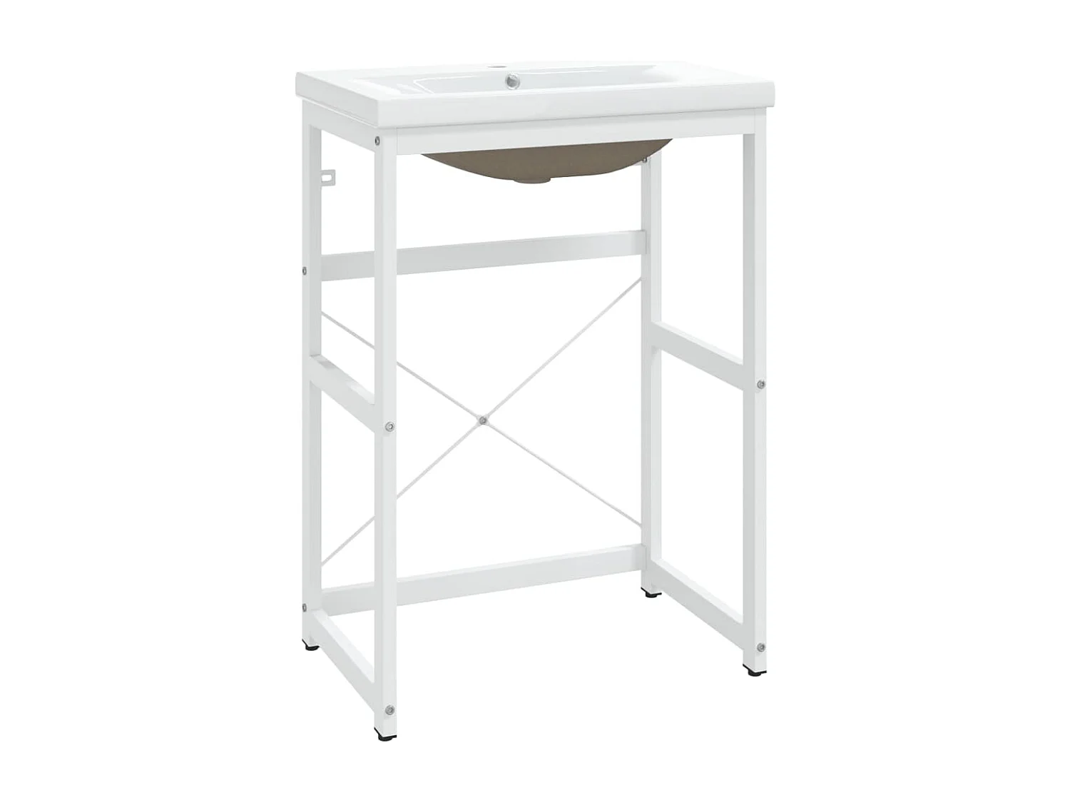 Cadre de lavabo de salle de bain vasque à encastrer Blanc Fer