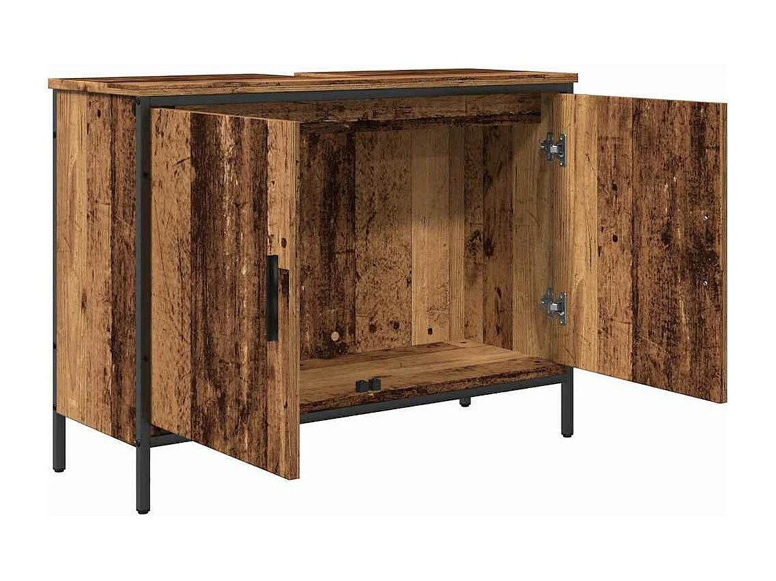 Mobile lavabo in legno antico 80x30x60 cm in legno ingegnerizzato