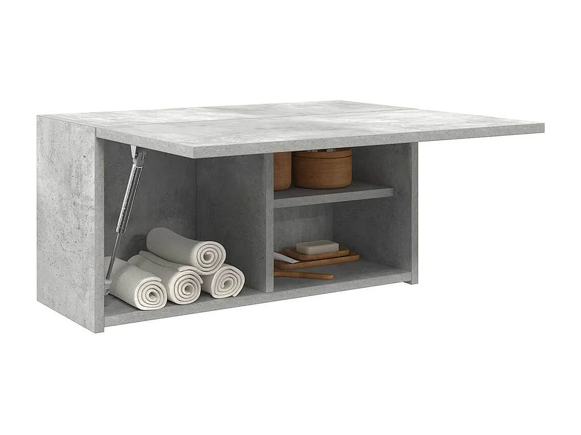 Armoire murale de bain gris béton 60x25x30 cm bois d'ingénierie