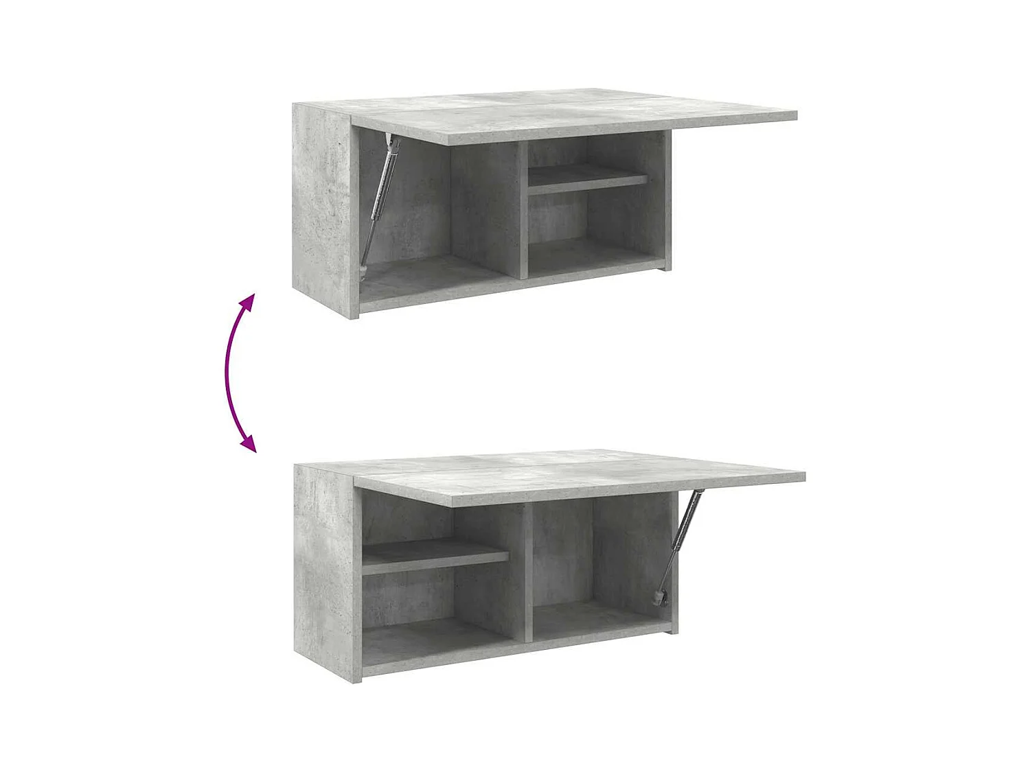 Armoire murale de bain gris béton 60x25x30 cm bois d'ingénierie