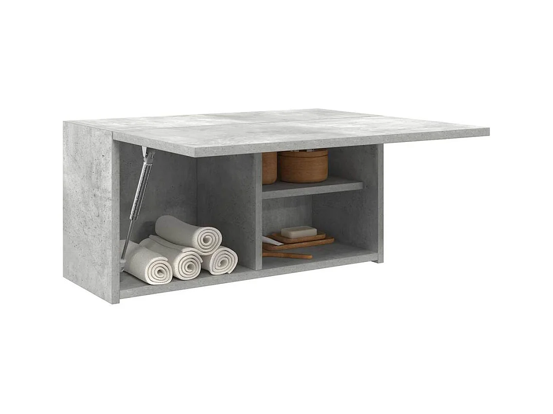 Armoire murale de bain gris béton 60x25x30 cm bois d'ingénierie