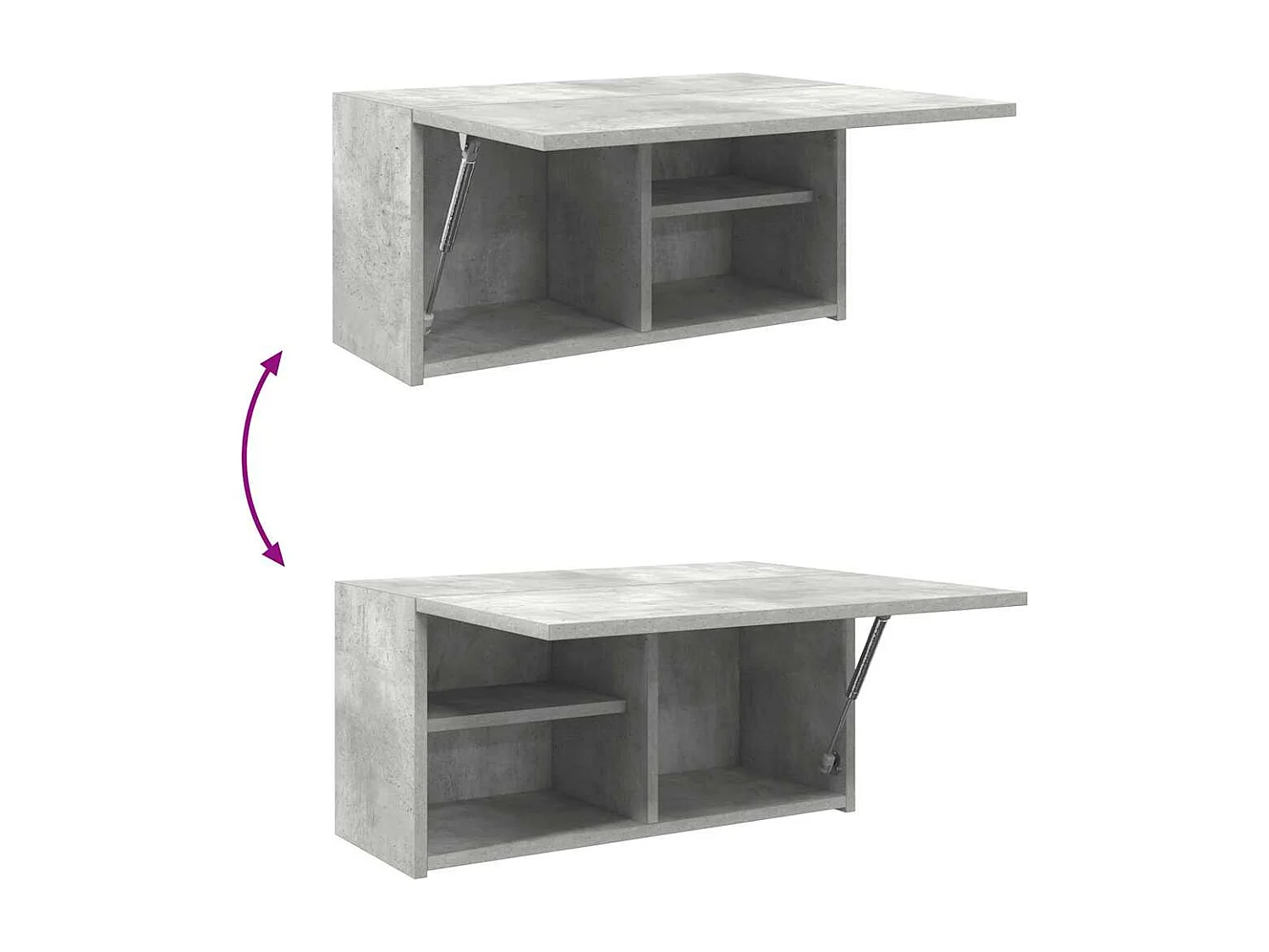 Armoire murale de bain gris béton 60x25x30 cm bois d'ingénierie