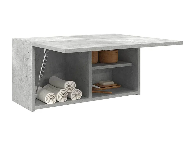 Armoire murale de bain gris béton 60x25x30 cm bois d'ingénierie