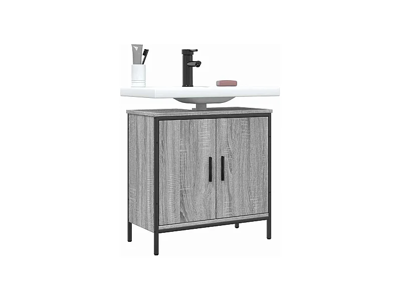 Mueble de baño lavabo sonoma gris 60x30x60 cm