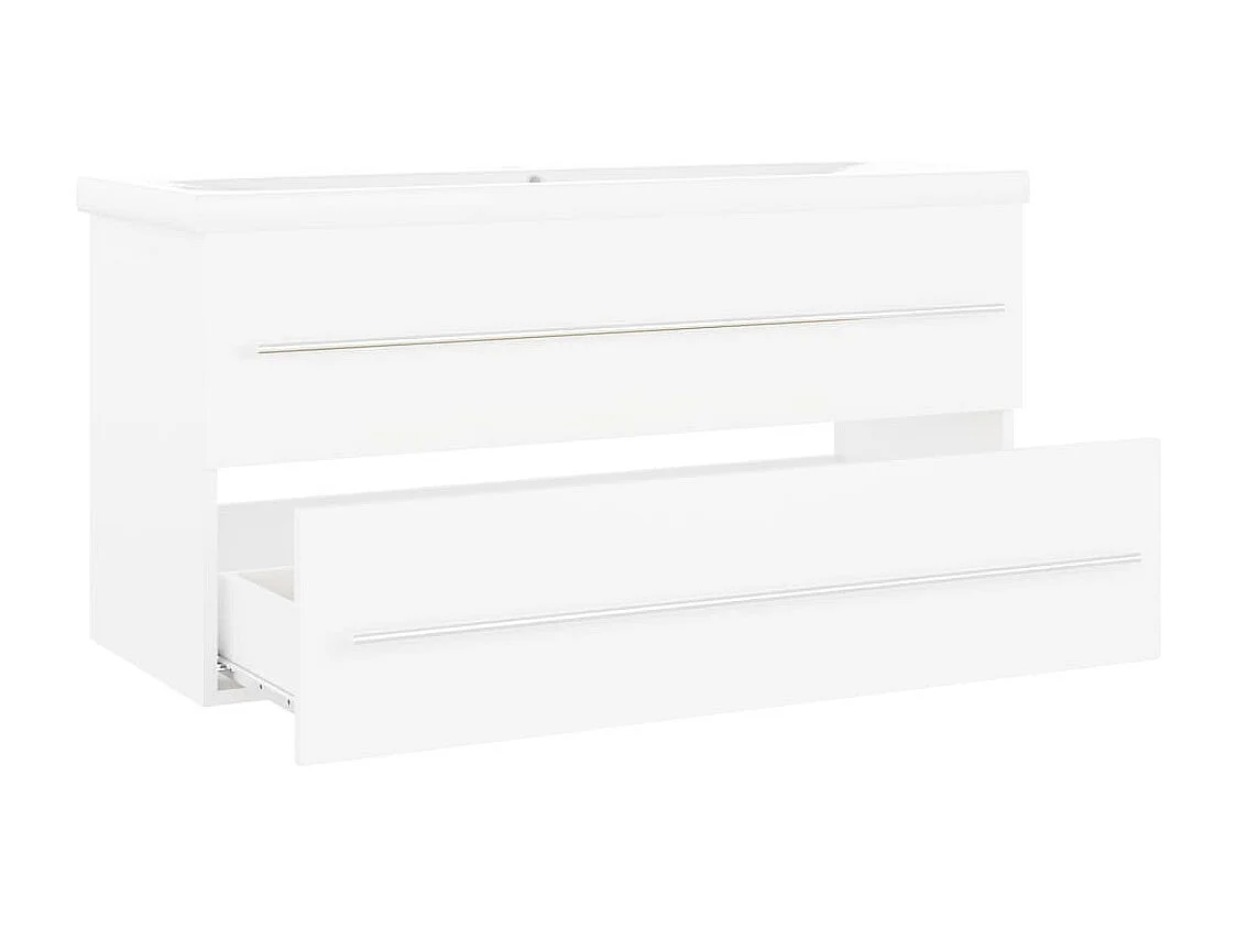 Mueble de lavabo con lavabo integrado Aglomerado Blanco