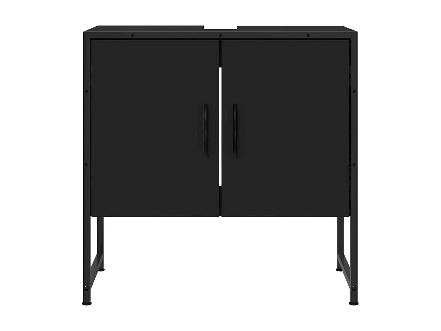 Móvel de lavatório de casa de banho preto 60x33x60 cm