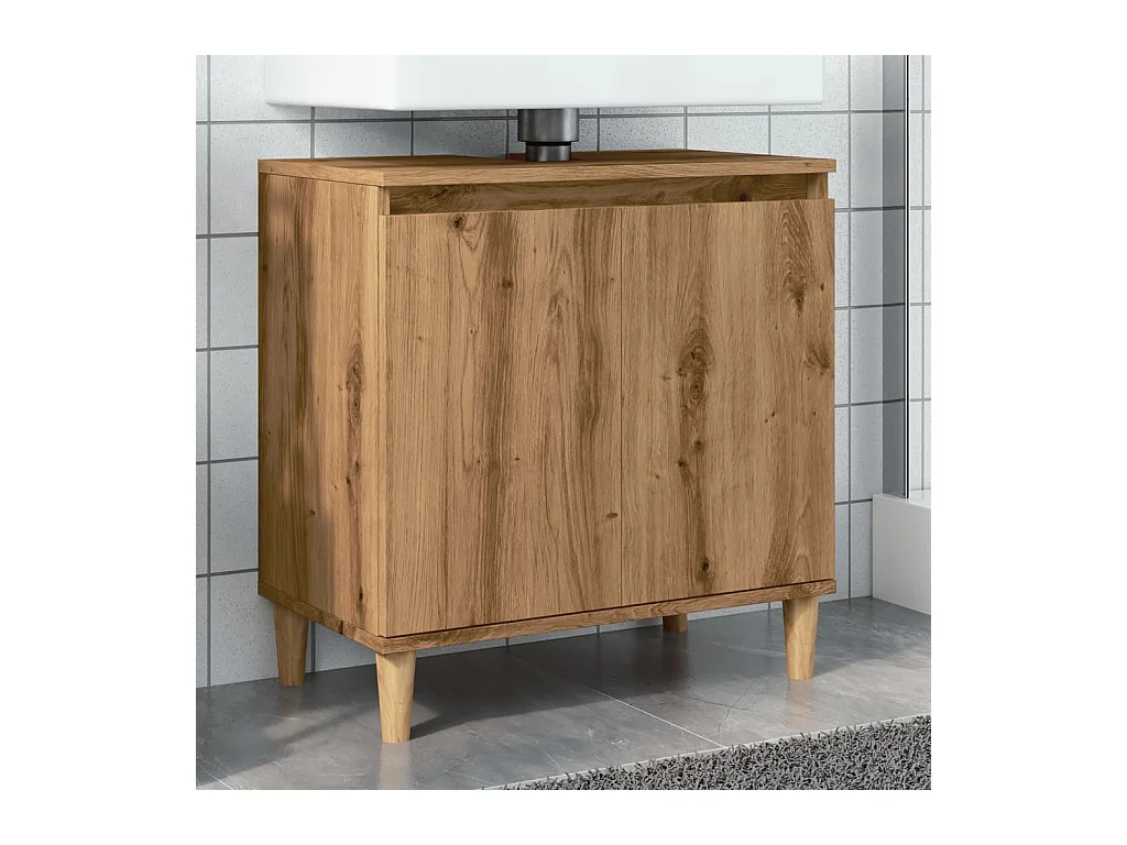Waschbeckenunterschrank Craft Eiche 58x33x60 cm Holzwerkstoff