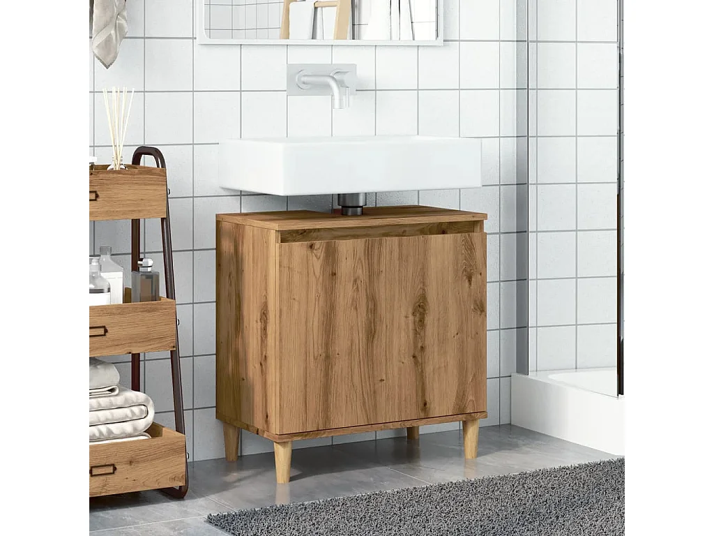 Waschbeckenunterschrank Craft Eiche 58x33x60 cm Holzwerkstoff