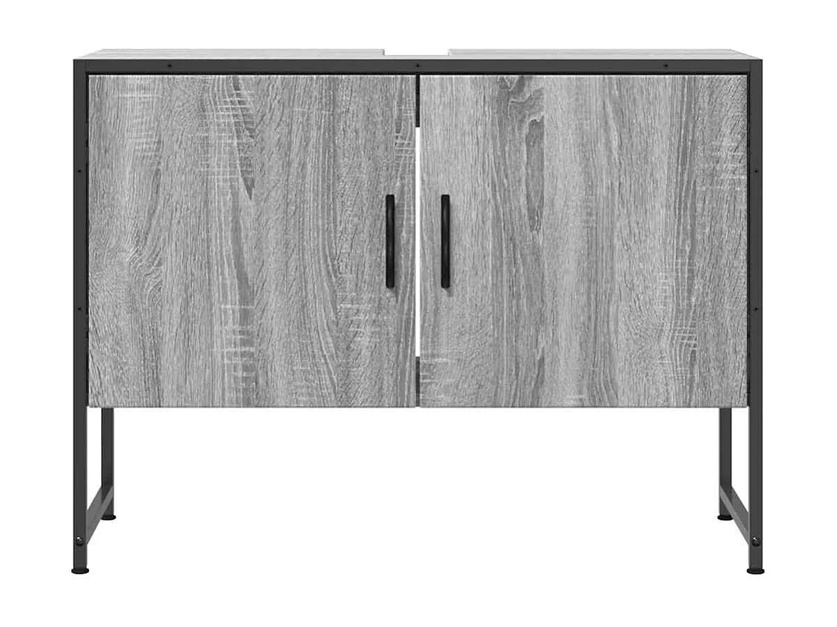 Armoire lavabo de salle de bain sonoma gris bois d'ingénierie