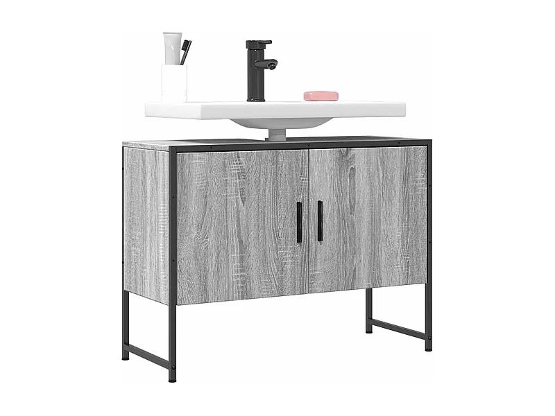 Waschbeckenunterschrank aus Sonoma-Holz in Grau