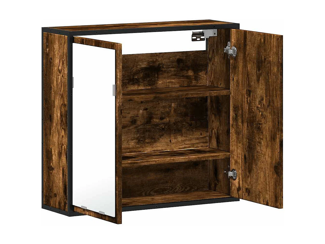 Armoire à miroir de salle de bain chêne fumé bois d’ingénierie