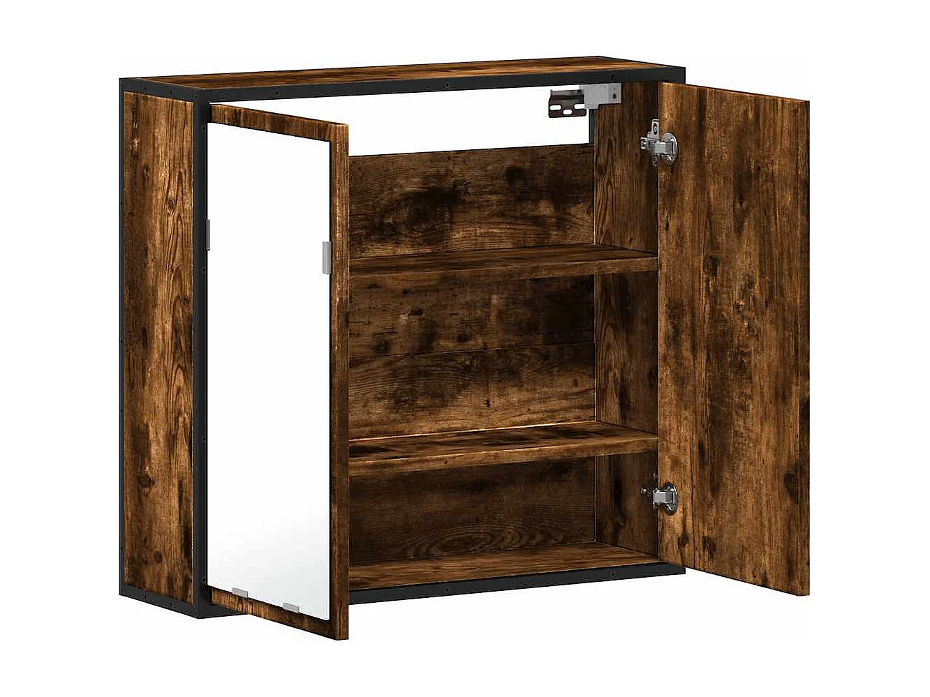 Armoire à miroir de salle de bain chêne fumé bois d’ingénierie