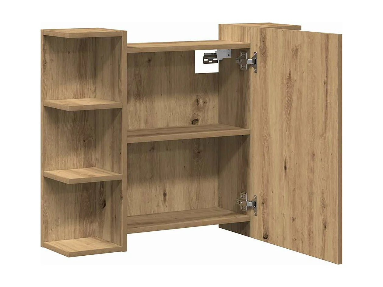 Armoire à miroir de salle de bain chêne artisanal 80x20,5x64 cm