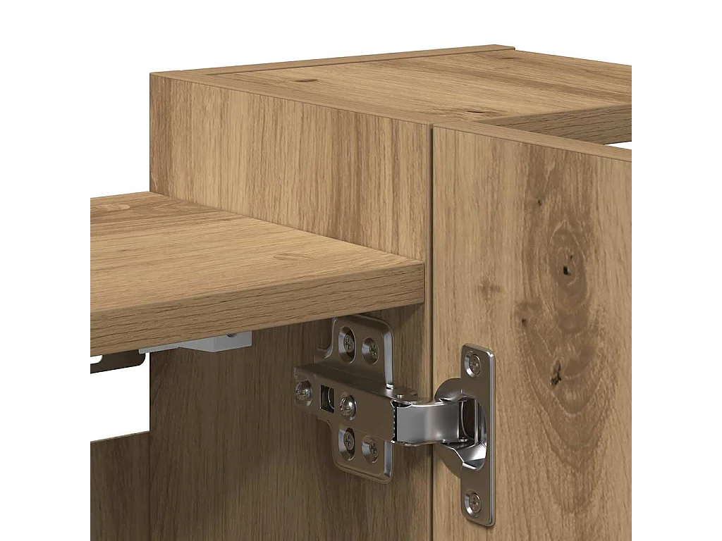 Armoire à miroir de salle de bain chêne artisanal 80x20,5x64 cm