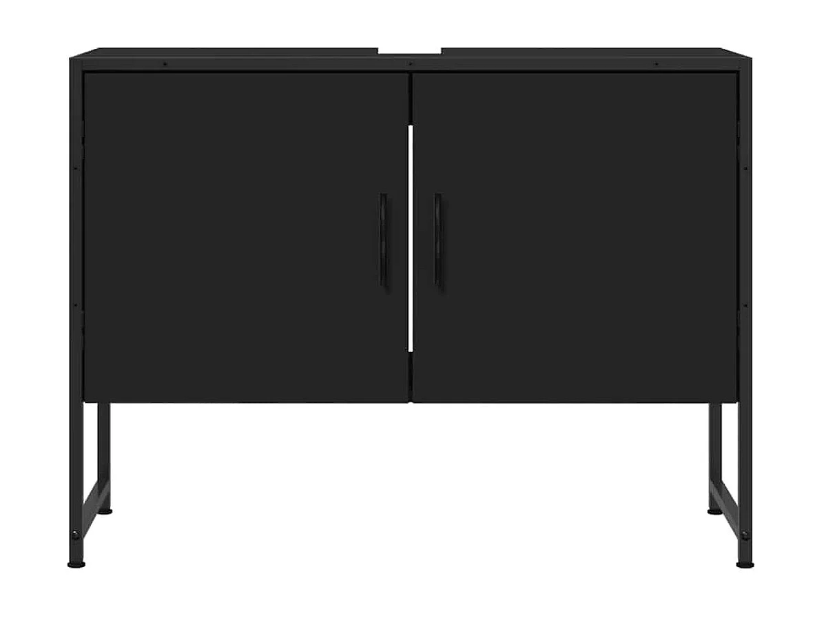 Mueble de baño de madera maciza de haya negra 80x33x60cm