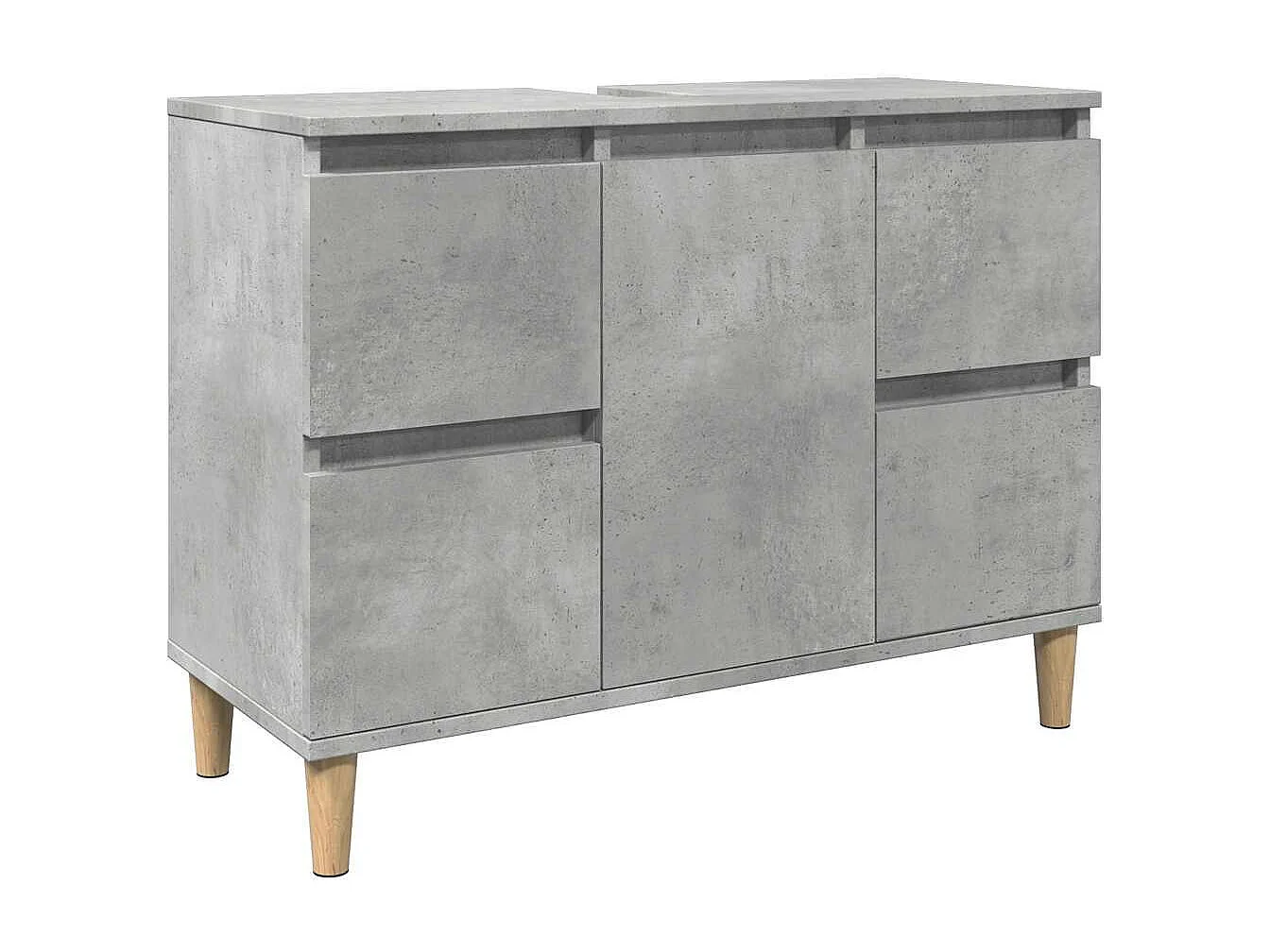 Mueble lavabo gris hormigón 80x33x60 cm madera de ingeniería