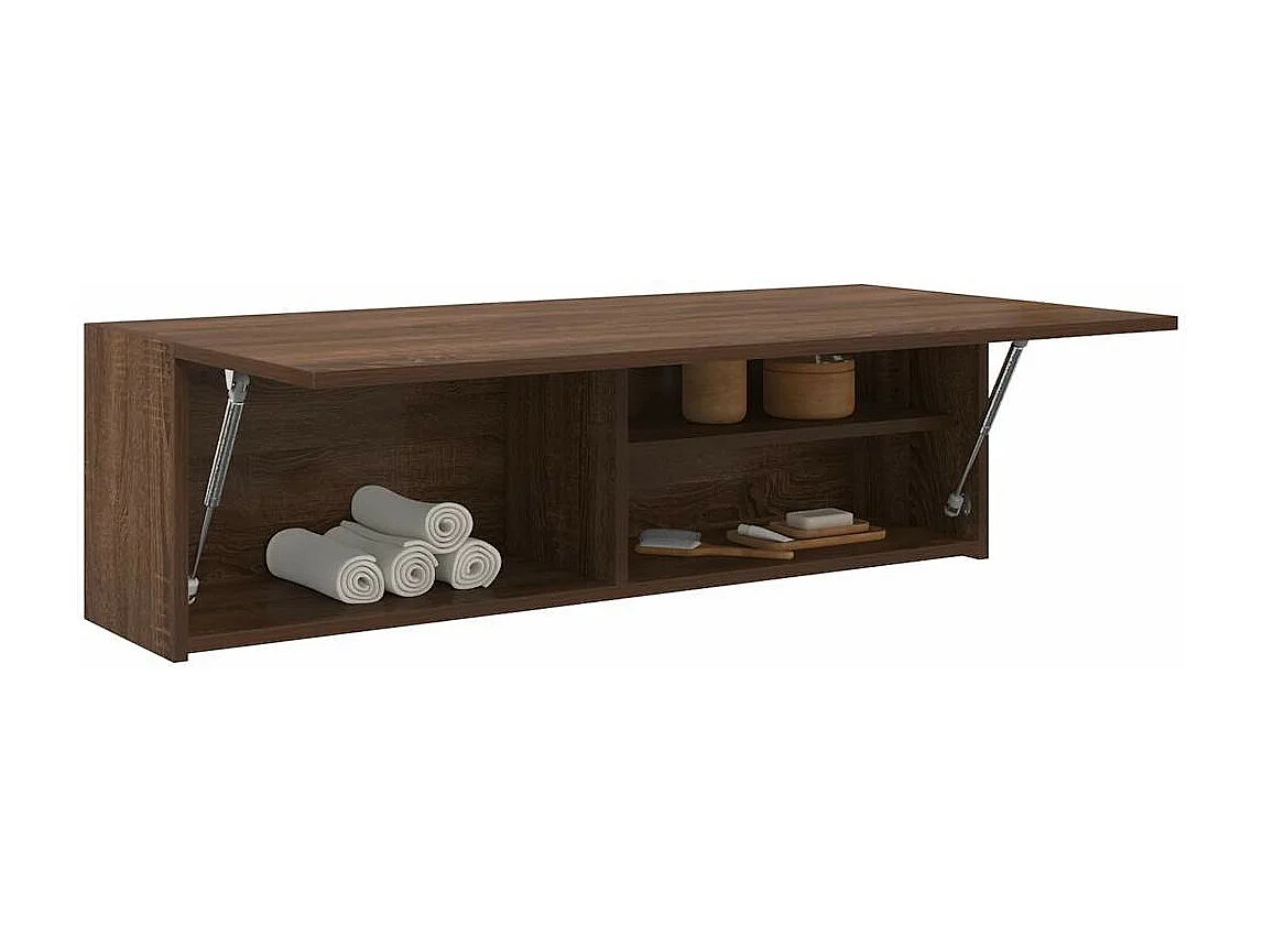 Mueble de baño de pared roble marrón 100x25x30cm madera de ingeniería
