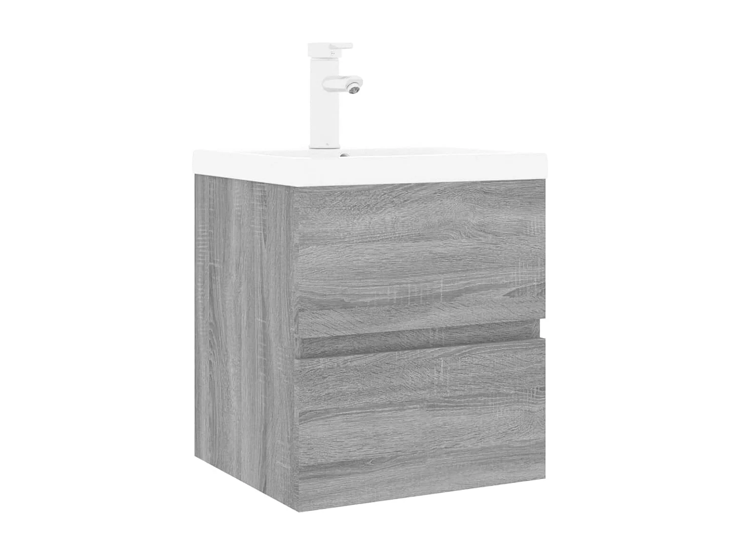 Meuble lavabo avec bassin intégré Sonoma gris Bois d'ingénierie