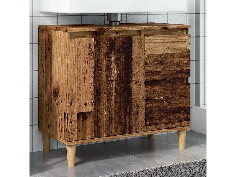 Mobile lavabo in legno antico 65x33x60 cm in legno ingegnerizzato