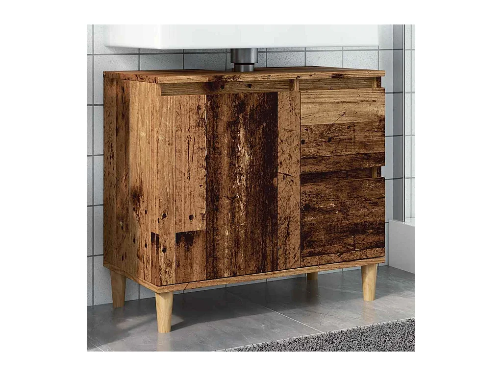 Altholz Waschbeckenunterschrank 65x33x60 cm Holzwerkstoff