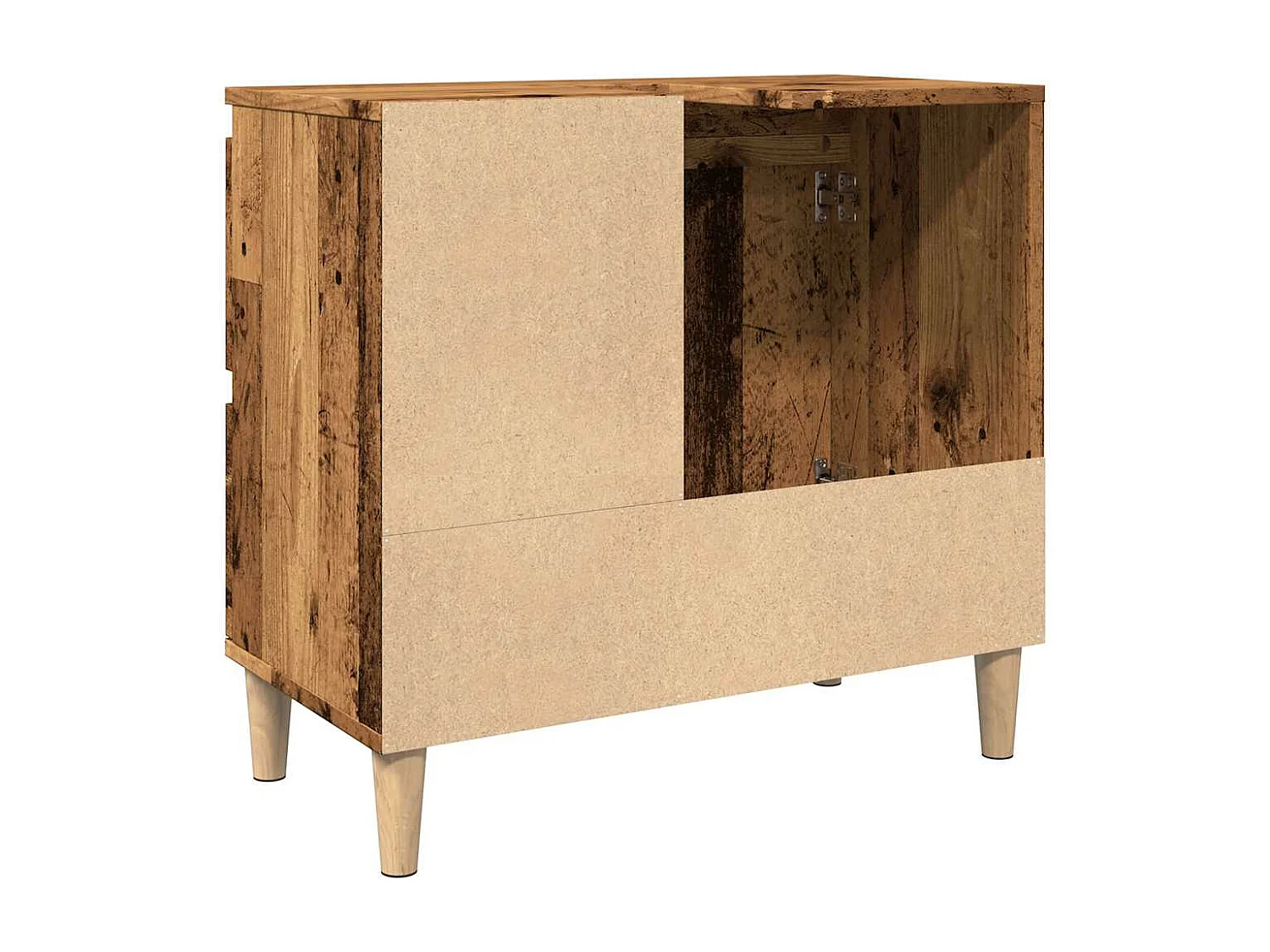 Armoire lavabo vieux bois 65x33x60 cm bois d'ingénierie