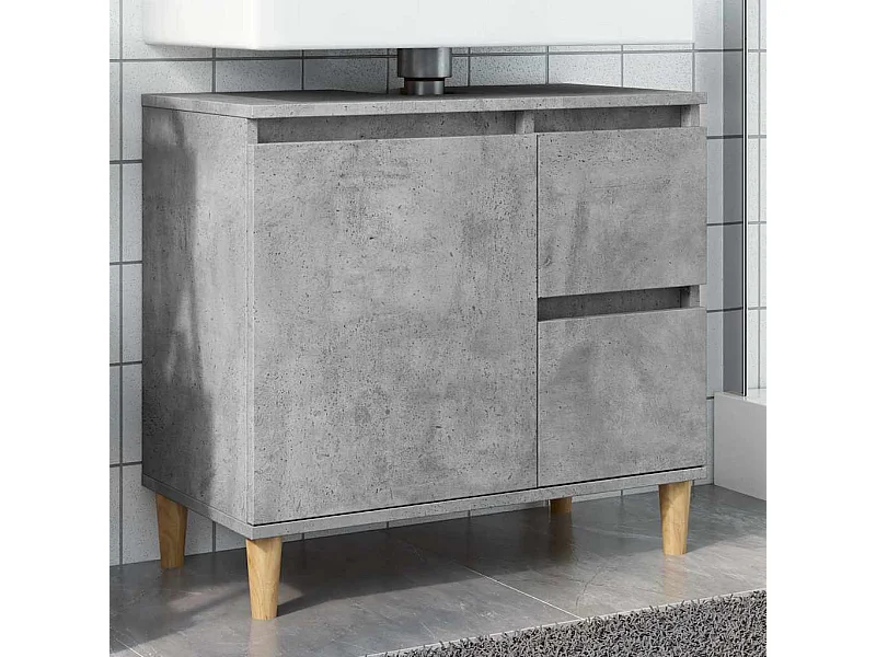 Mobile lavabo grigio cemento 65x33x60 cm in legno ingegnerizzato