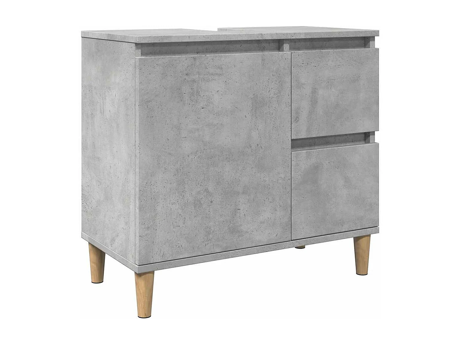 Betongrauer Waschbeckenunterschrank 65x33x60 cm Holzwerkstoff