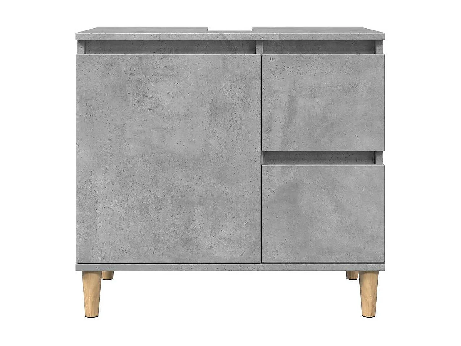 Betongrauer Waschbeckenunterschrank 65x33x60 cm Holzwerkstoff