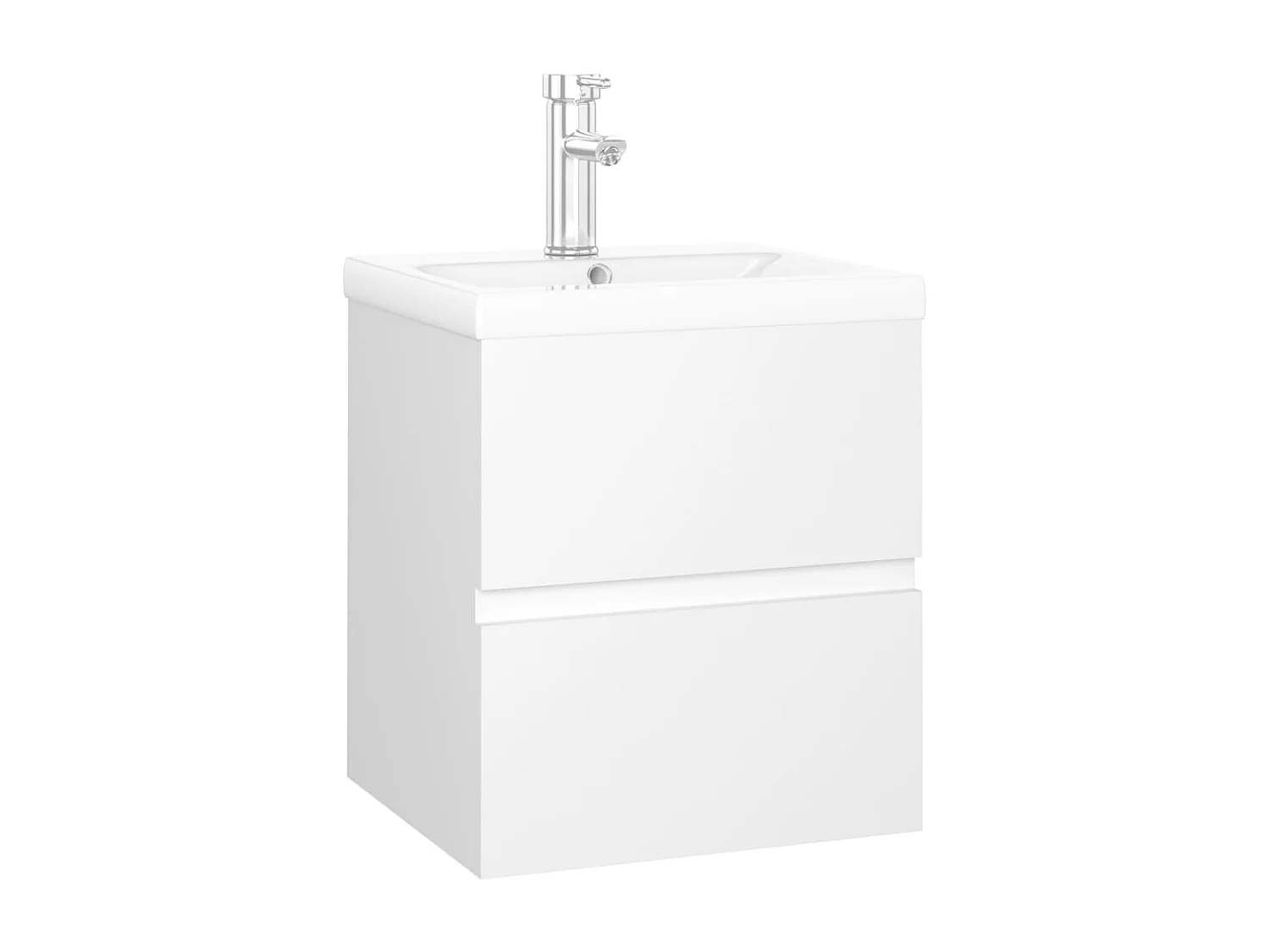 Armoire d'évier avec lavabo intégré blanc bois d'ingénierie