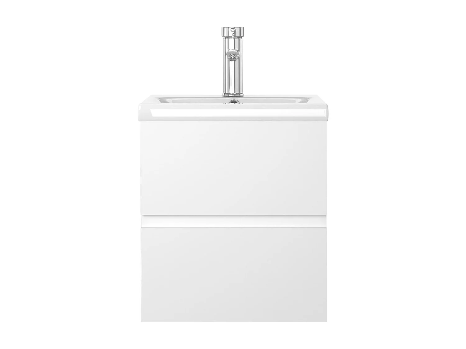 Armoire d'évier avec lavabo intégré blanc bois d'ingénierie