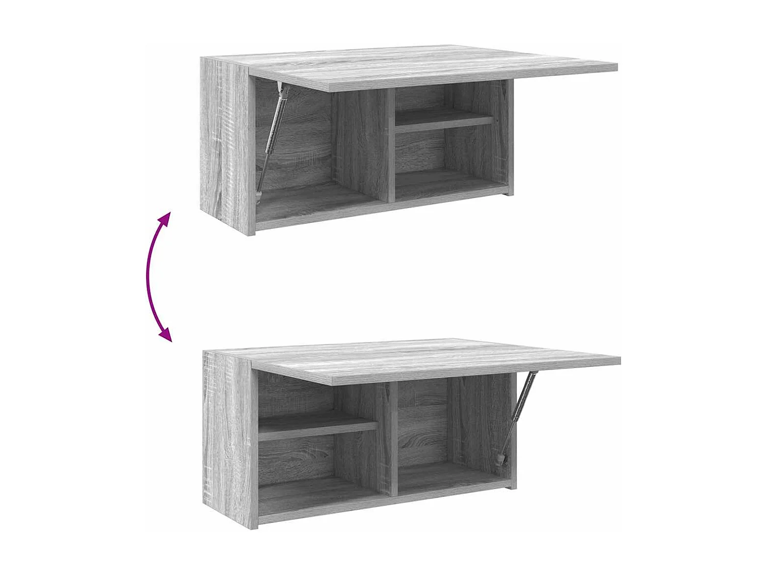 Mueble de baño de pared Sonoma gris de 60 x 25 x 30 cm de madera de ingeniería