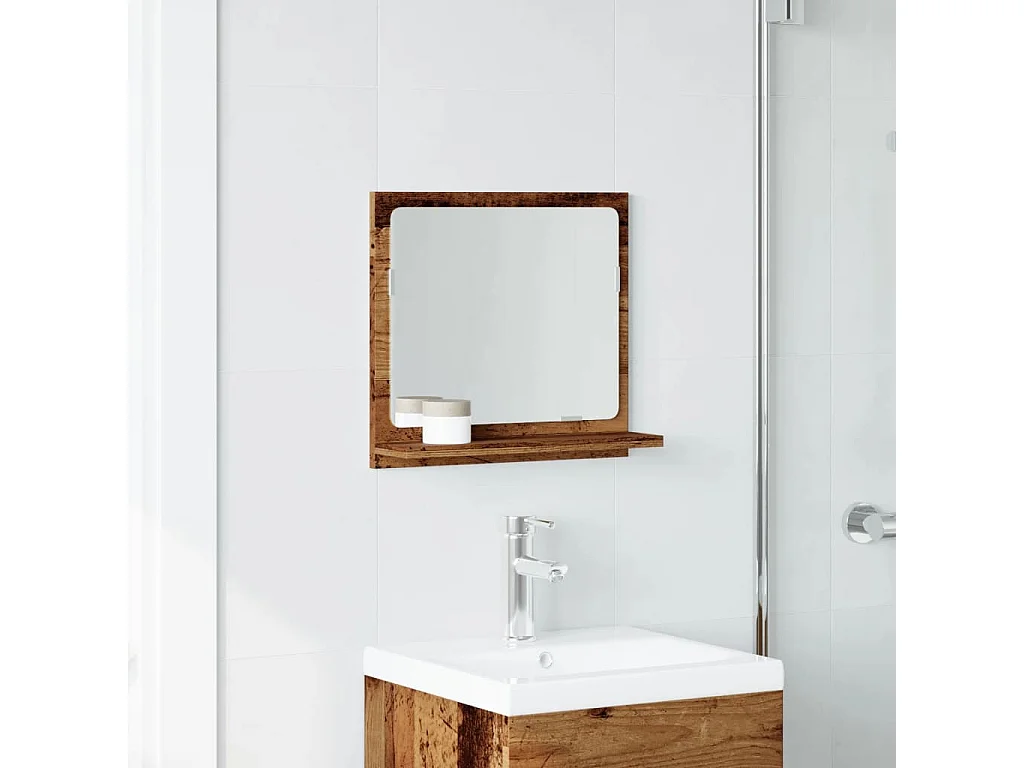 Armoire à miroir de salle de bain vieux bois bois d'ingénierie