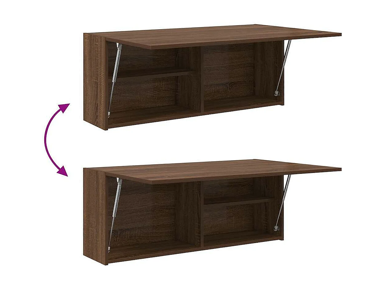 Mueble de baño de pared roble marrón 100x25x40cm madera de ingeniería