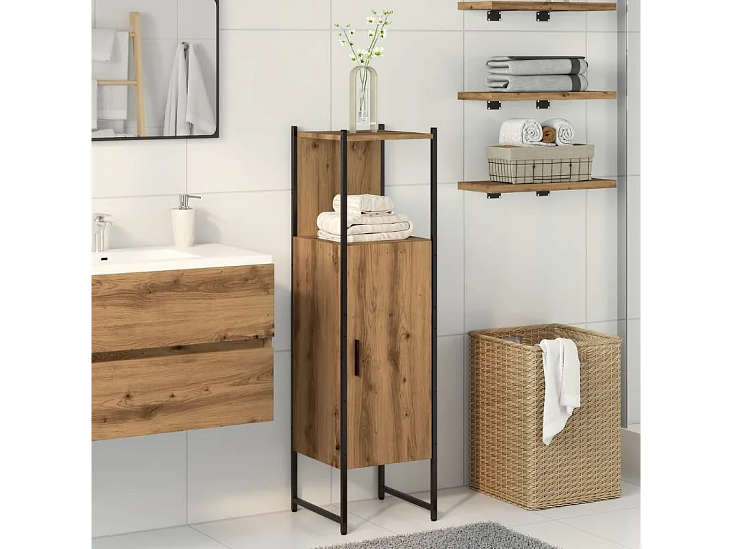 Mueble de baño roble craft 33x33x120,5 cm