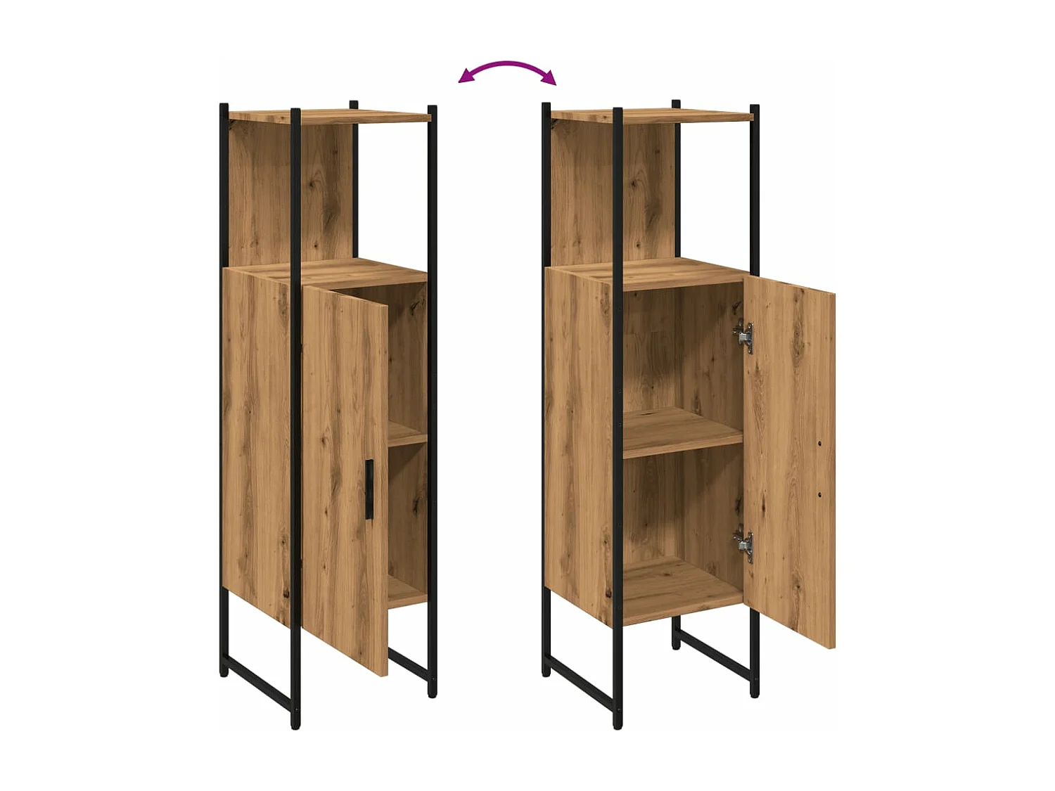 Armoire de salle de bain chêne artisanal 33x33x120,5 cm