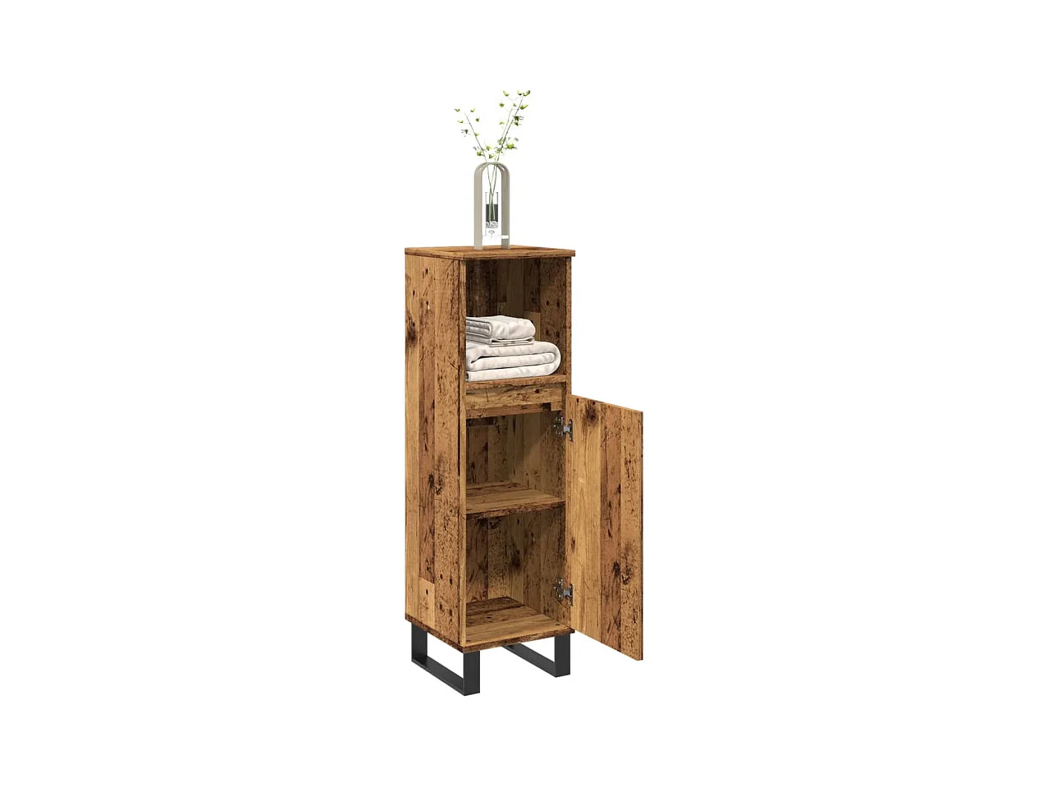 Armoire de salle de bain vieux bois 30x30x100cm bois ingénierie