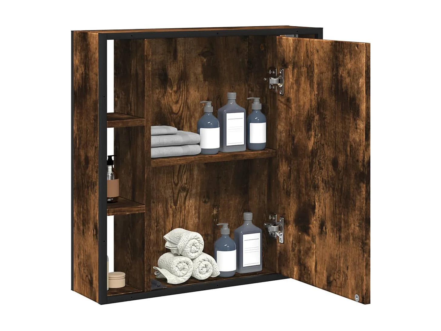 Armoire à miroir de salle de bain chêne fumé bois d’ingénierie