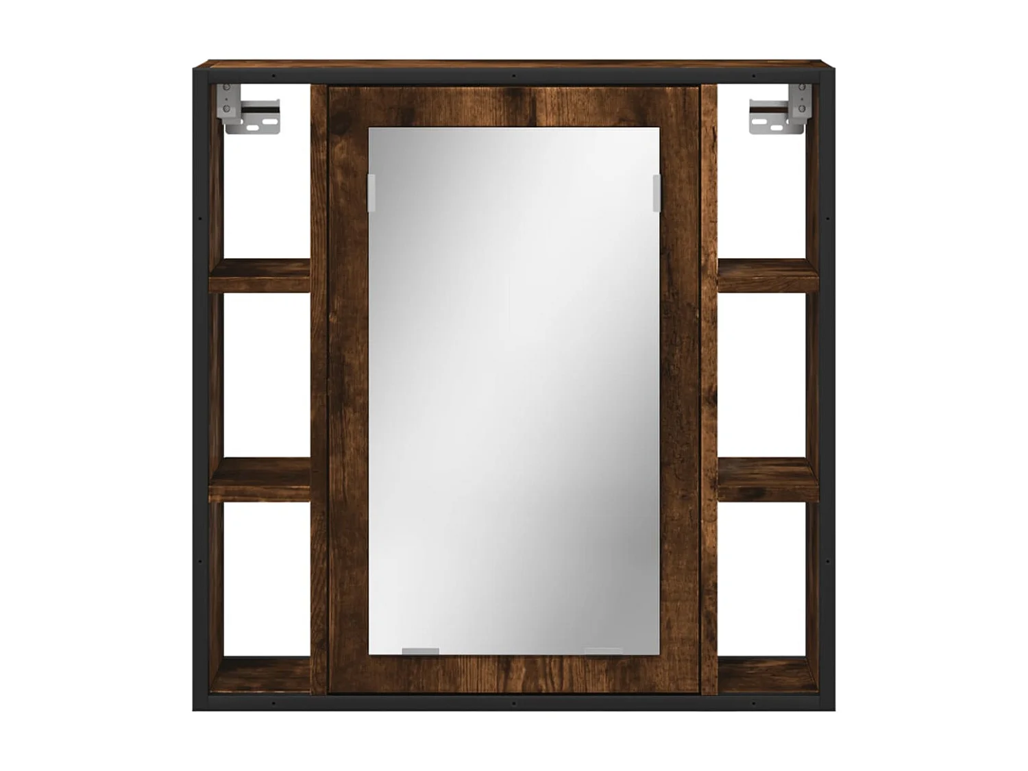 Armoire à miroir de salle de bain chêne fumé bois d’ingénierie