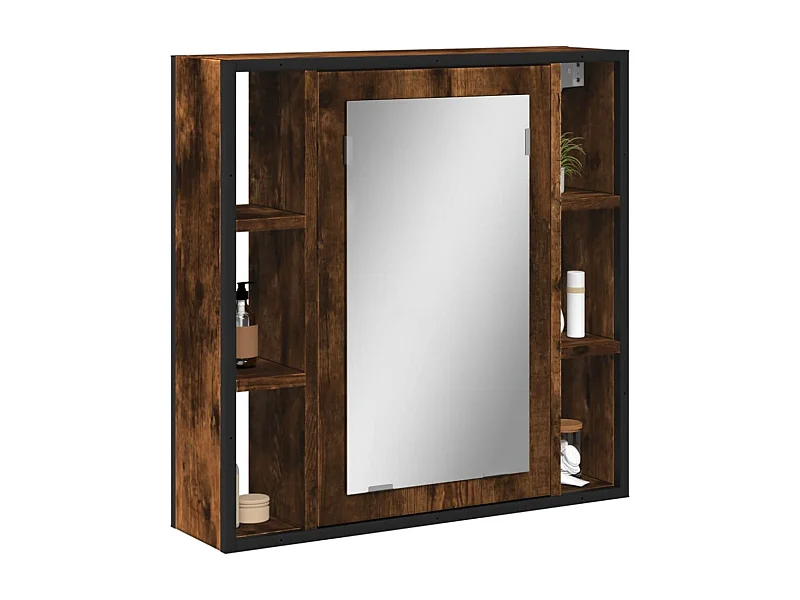 Armoire à miroir de salle de bain chêne fumé bois d’ingénierie