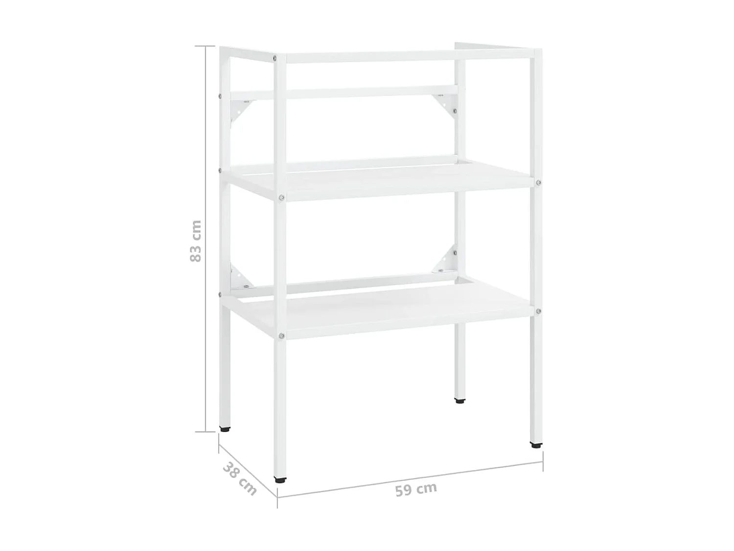 Cadre de lavabo de salle de bain Blanc 59x38x83 cm Fer