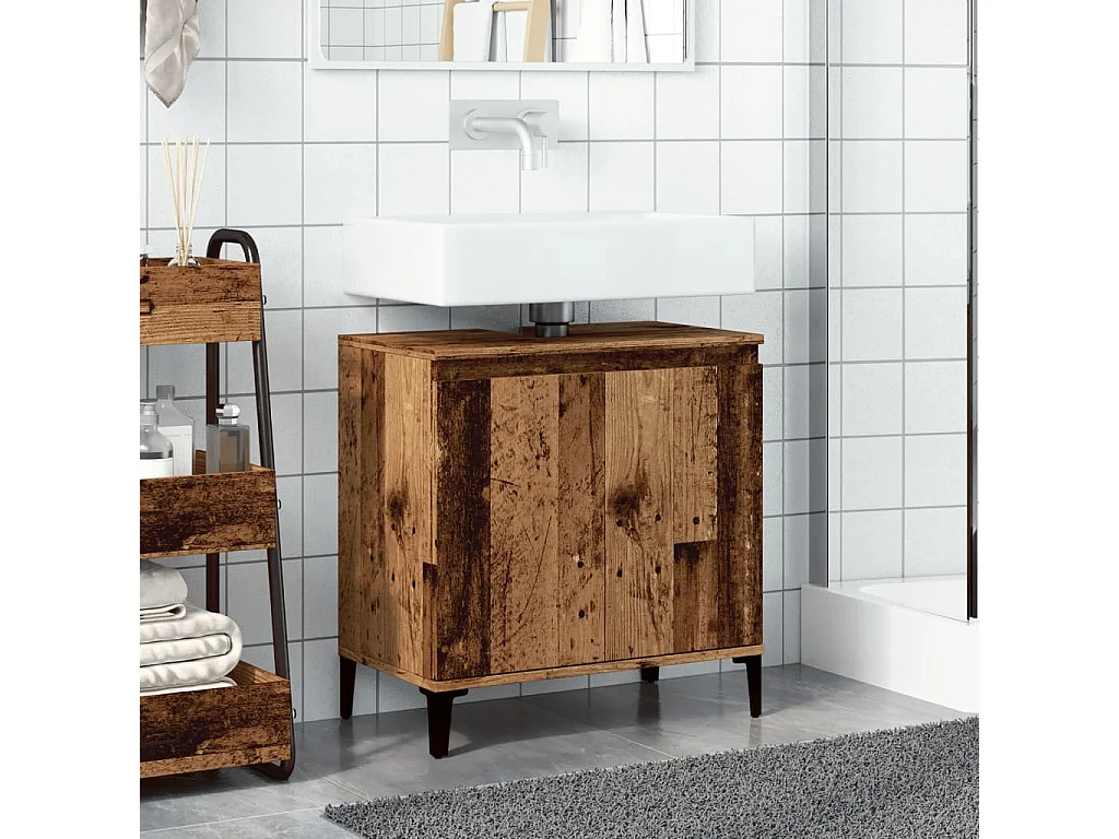 Altholz Waschbeckenunterschrank 58x33x60 cm Holzwerkstoff