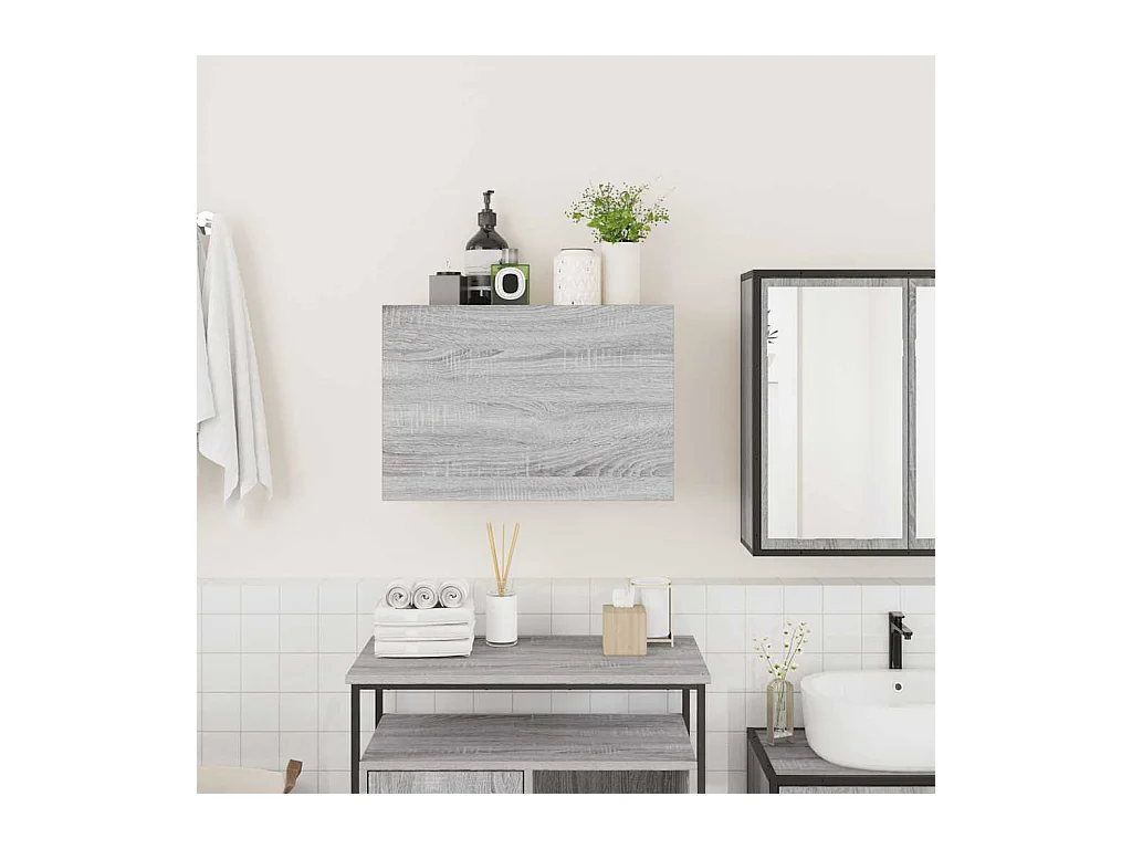 Armoire murale de bain sonoma gris 60x25x40cm bois d'ingénierie