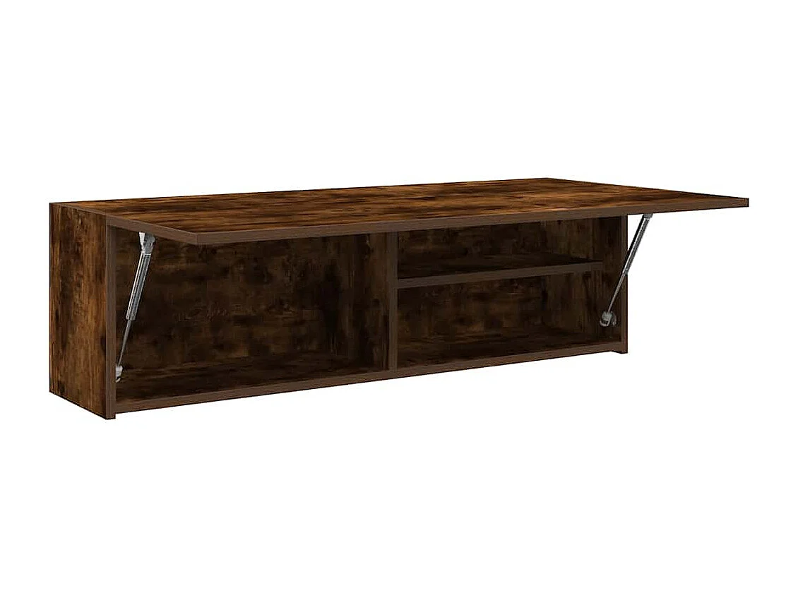 Mueble de baño de pared roble ahumado 100x25x30cm madera de ingeniería