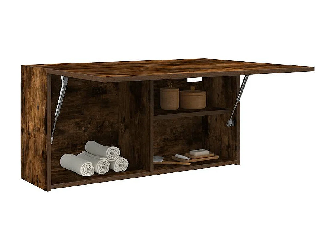 Armoire murale de bain chêne fumé 80x25x40 cm bois d'ingénierie