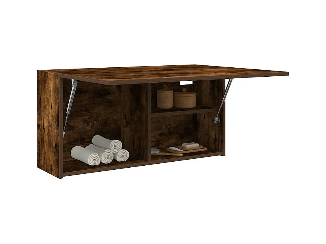 Armoire murale de bain chêne fumé 80x25x40 cm bois d'ingénierie