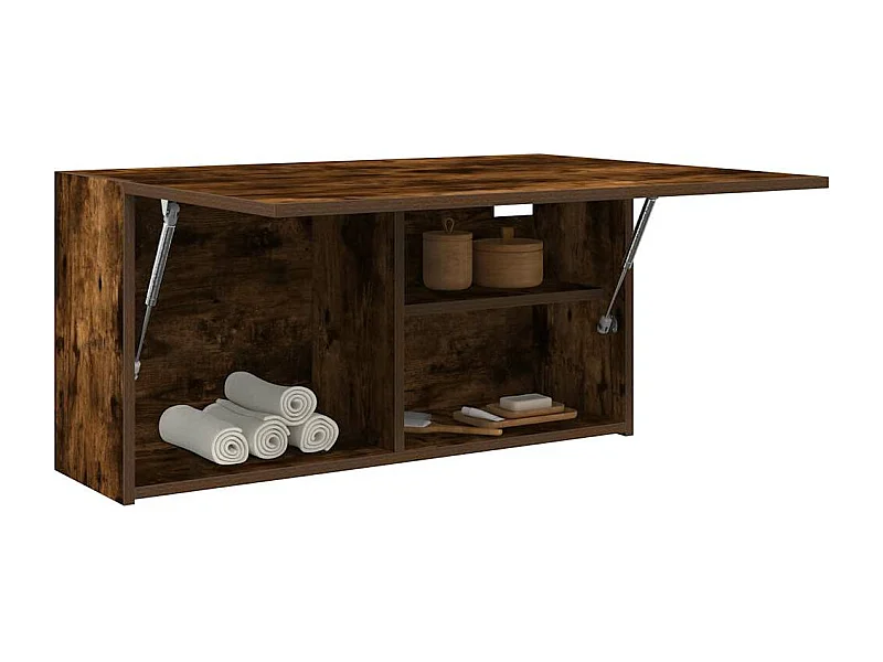 Armoire murale de bain chêne fumé 80x25x40 cm bois d'ingénierie