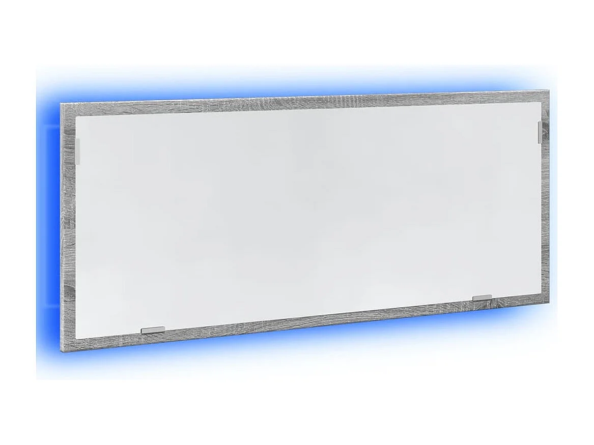 Miroir de salle de bain à LED sonoma gris bois d'ingénierie