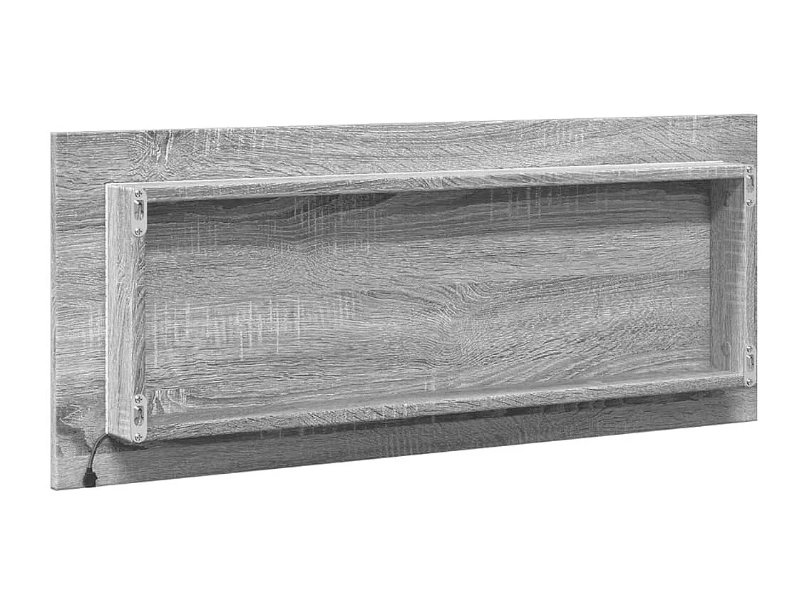 Miroir de salle de bain à LED sonoma gris bois d'ingénierie